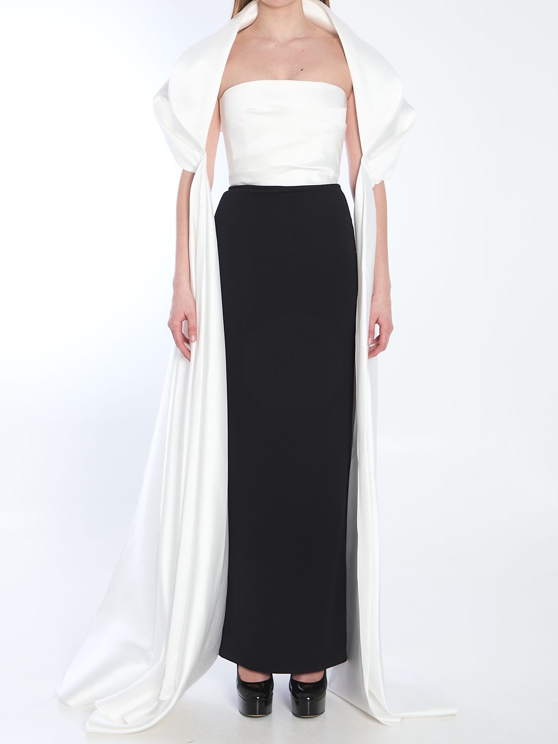 SOLACE LONDON Elegant Long Sleeveless Dress with Stole (Size UK 8)