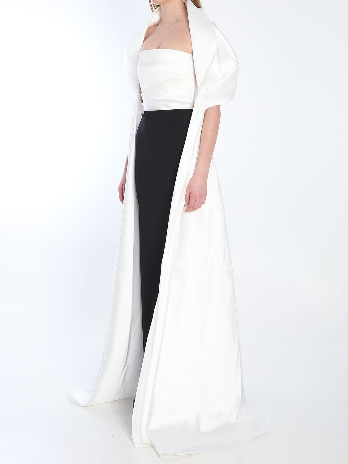 SOLACE LONDON Elegant Long Sleeveless Dress with Stole (Size UK 8)