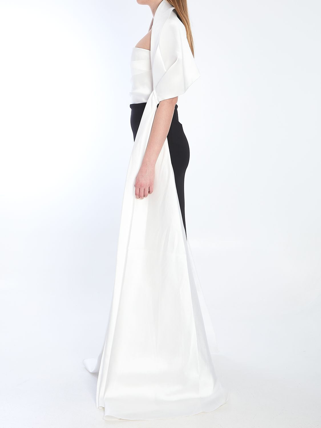 SOLACE LONDON Elegant Long Sleeveless Dress with Stole (Size UK 8)