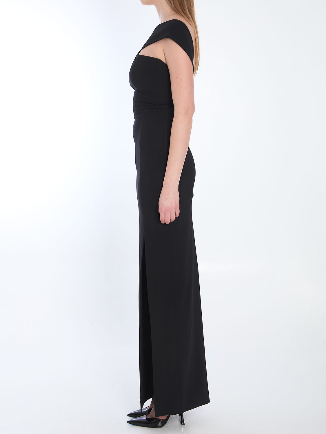 SOLACE LONDON Lois Long Dress - Slim Fit