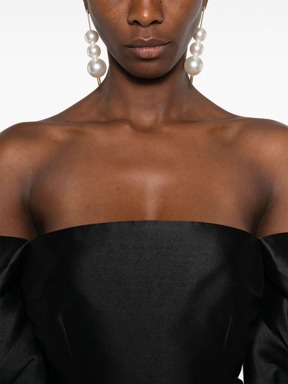 SOLACE LONDON Chic Women's Mini Dress with Long Draped Sleeves