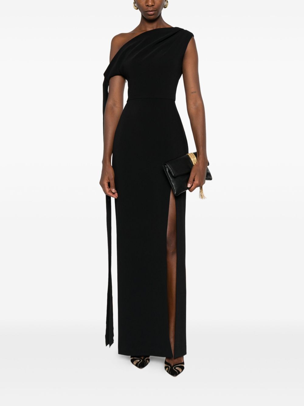 SOLACE LONDON Irina Midi Dress with Side Split