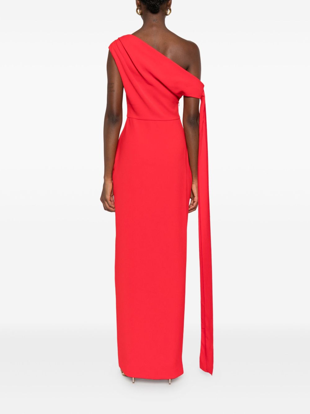 SOLACE LONDON Irina One-Shoulder Midi Dress