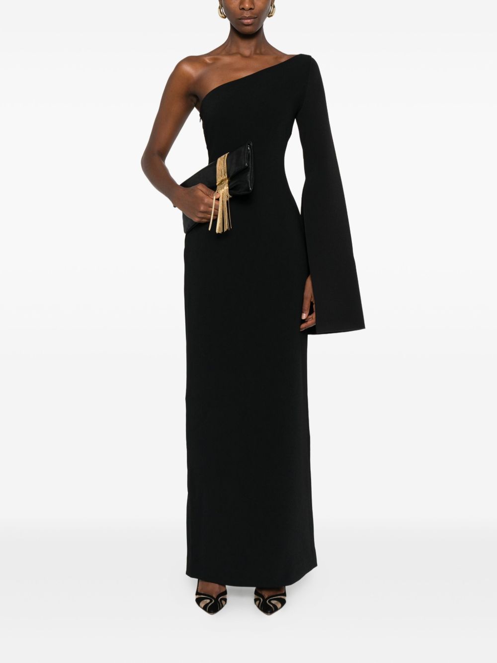 SOLACE LONDON One-Shoulder Midi Dress
