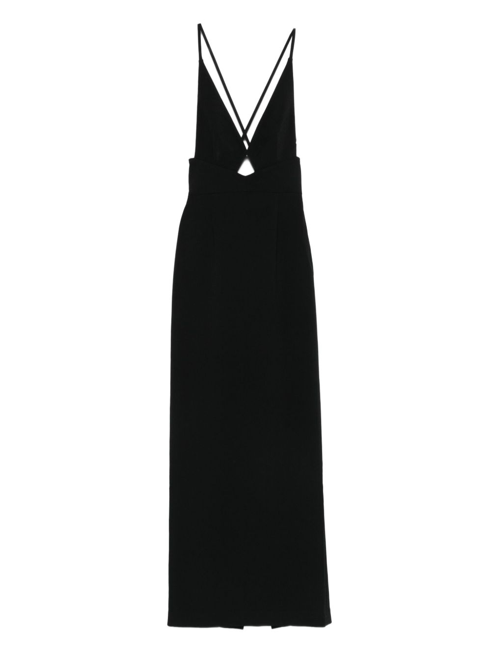 SOLACE LONDON Elegant Sleeveless Midi Dress with Cross-Back Straps