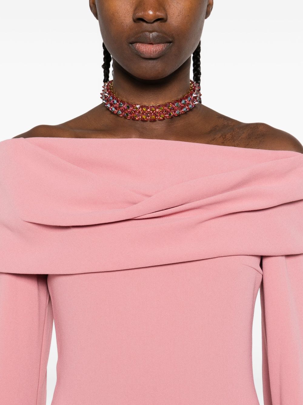 SOLACE LONDON Women's Off-the-Shoulder Midi Dress