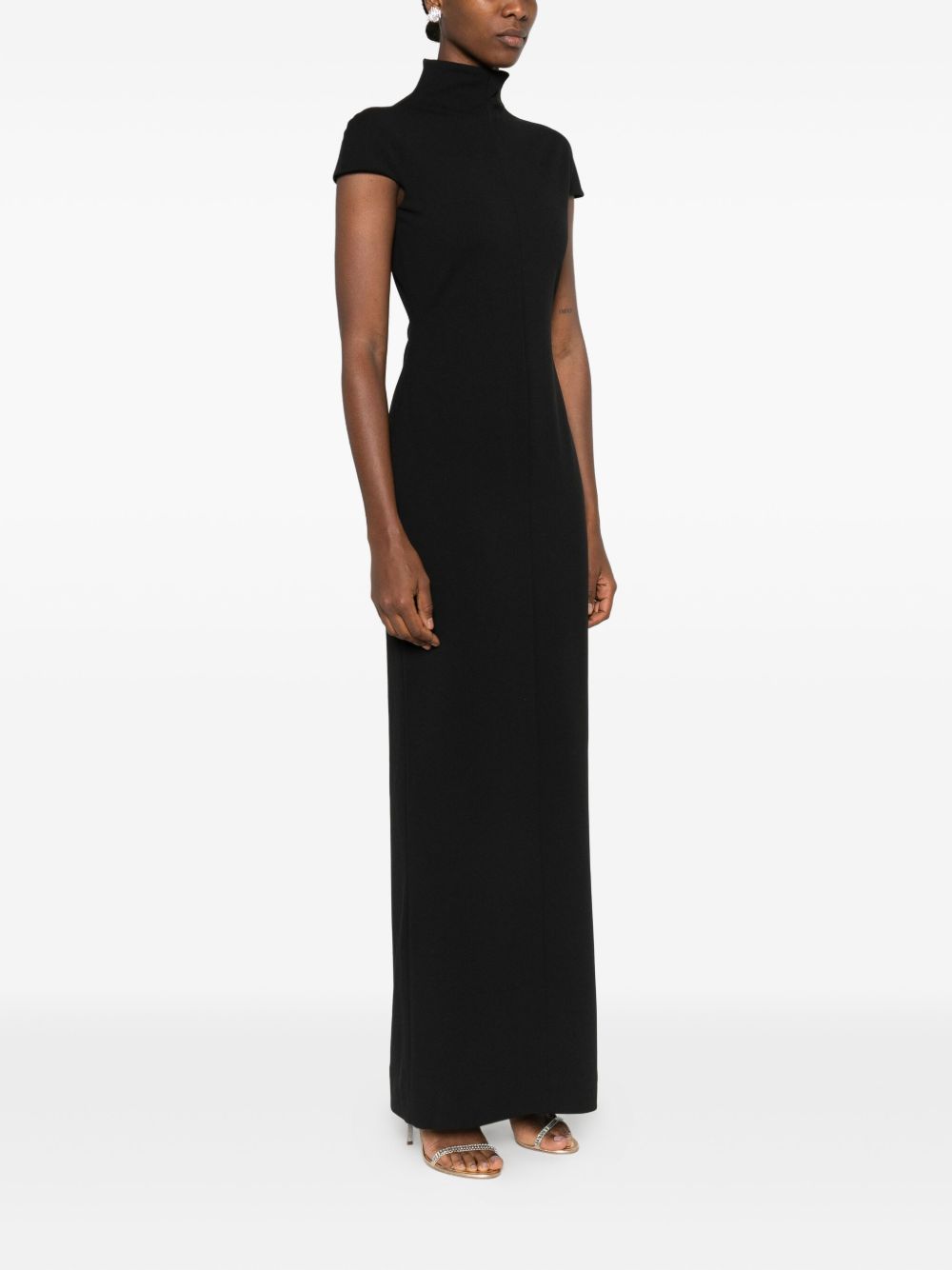 SOLACE LONDON Maxi Dress with High Neck and Concealed Zip