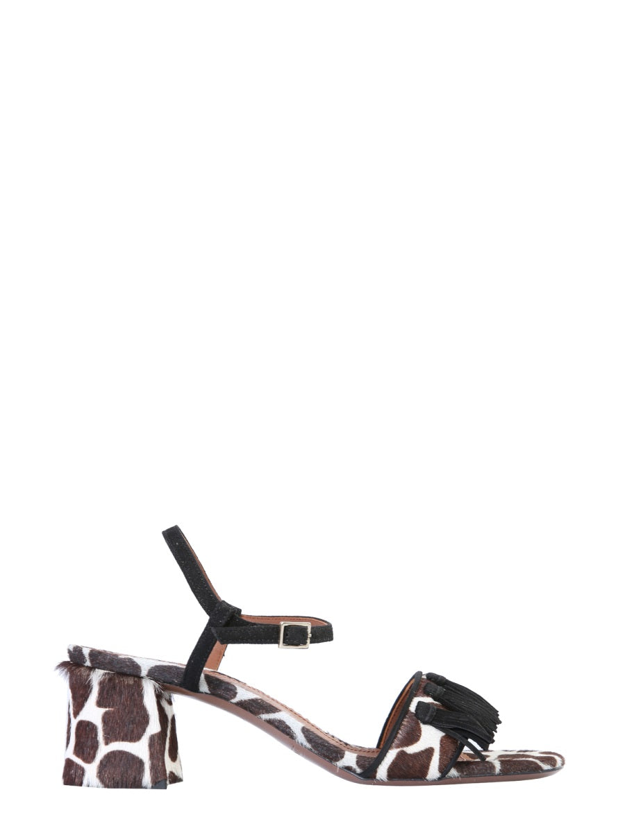 L'AUTRE CHOSE Animal Print Women's Sandals with 5 cm Heel