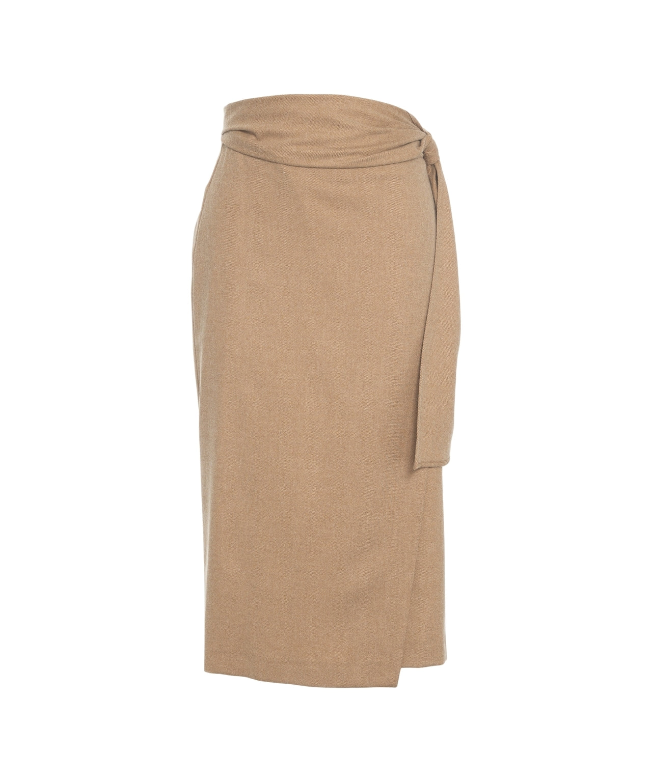 OTTO D AME Elegant Midi Wrap Skirt with Custom Tie Waist