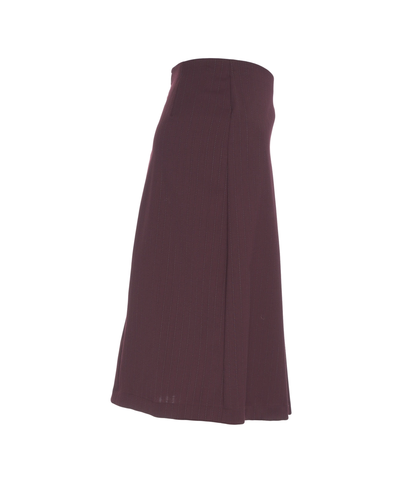 OTTO D AME Asymmetrical Midi Skirt with Pinstripe Design