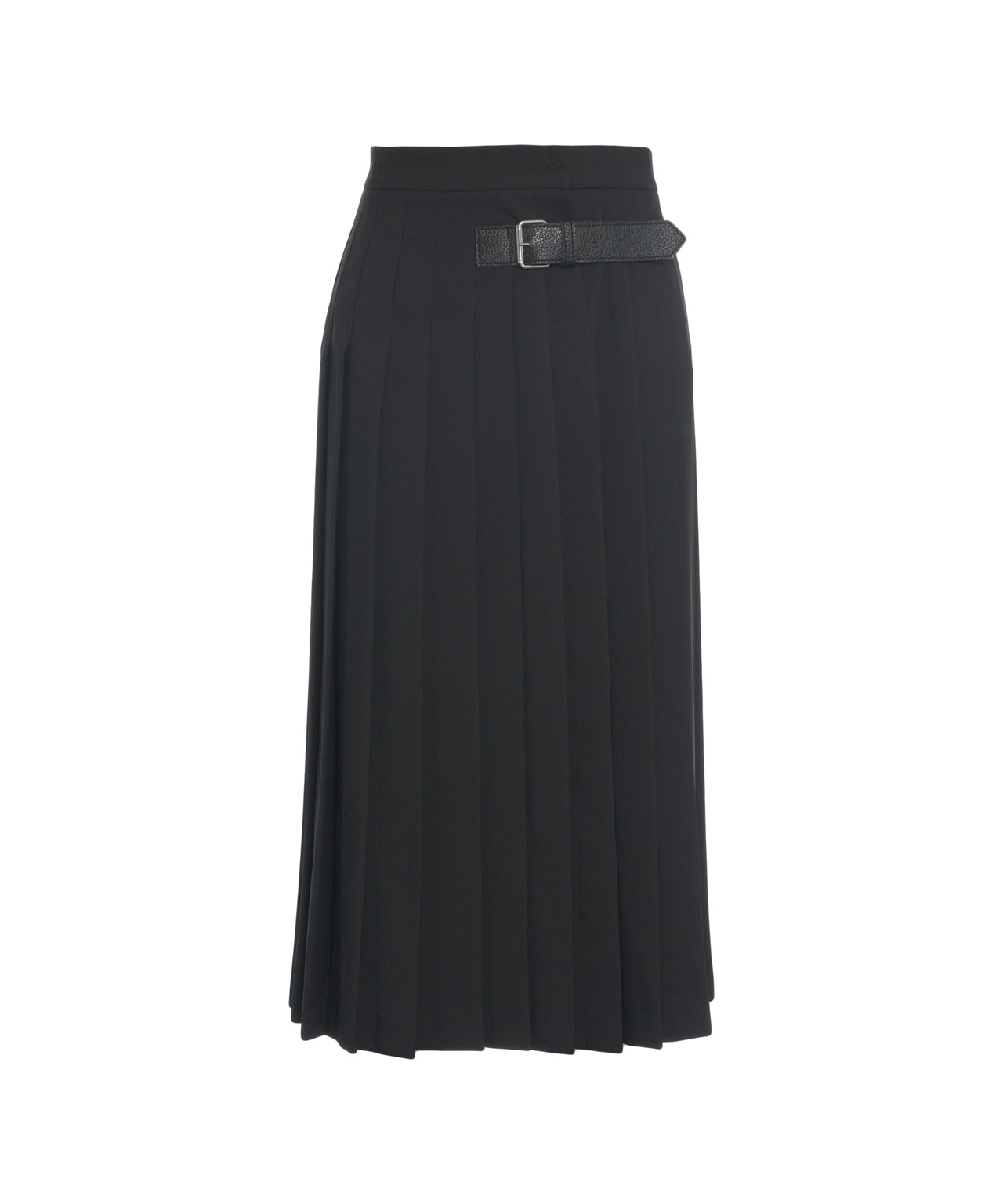 OTTO D AME Midi Pleated Skirt with Discreet Belt