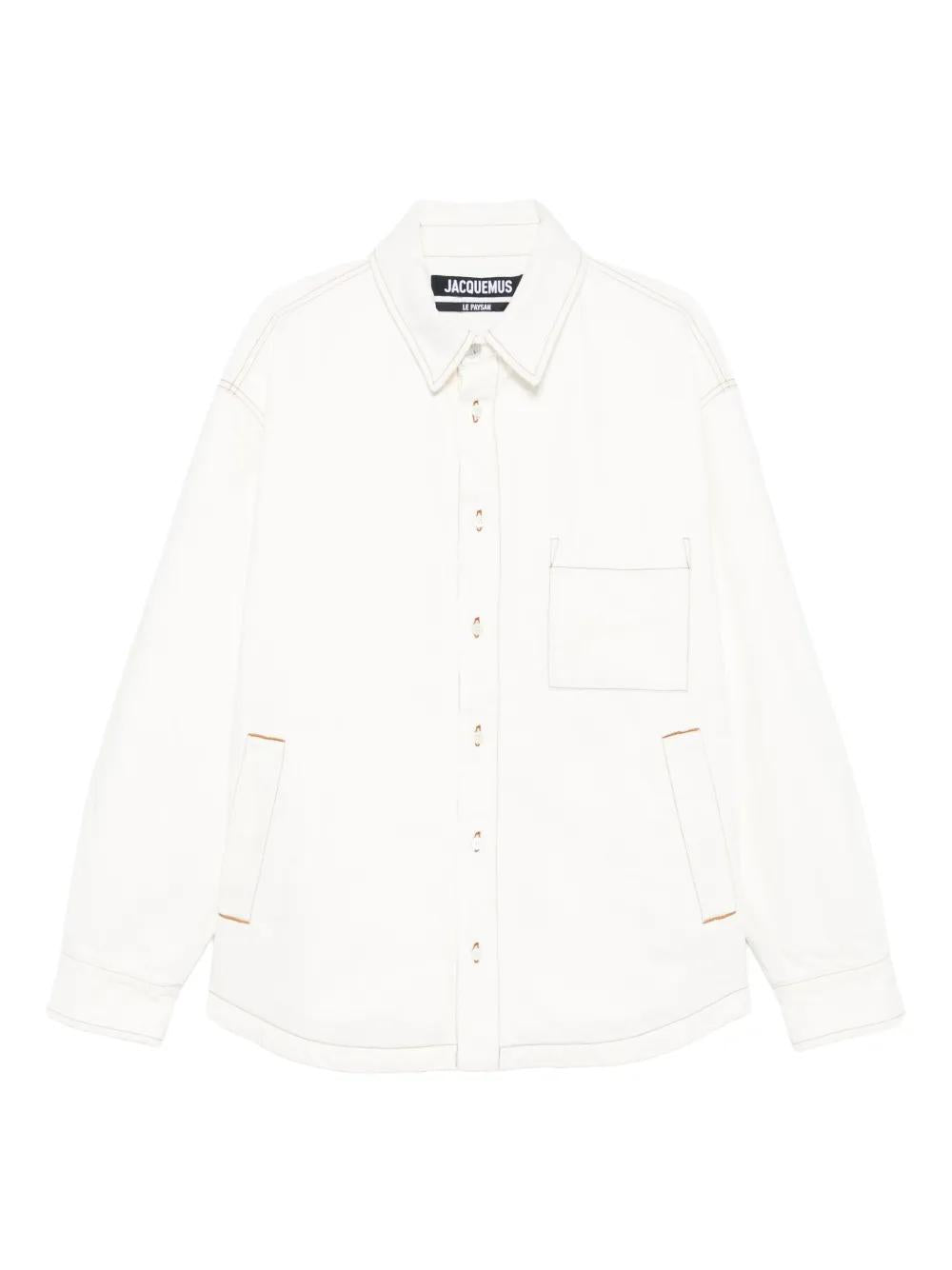 JACQUEMUS Shirt Jacket with Contrast Stitching - Size Available