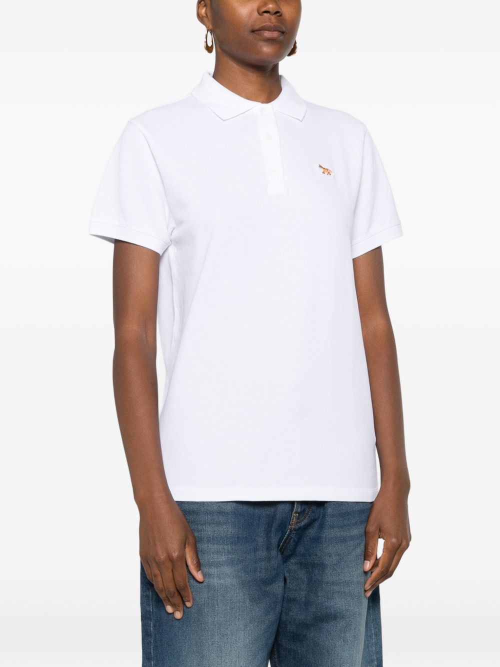 MAISON KITSUNÉ Classic Cotton Polo Shirt with Embroidered Fox