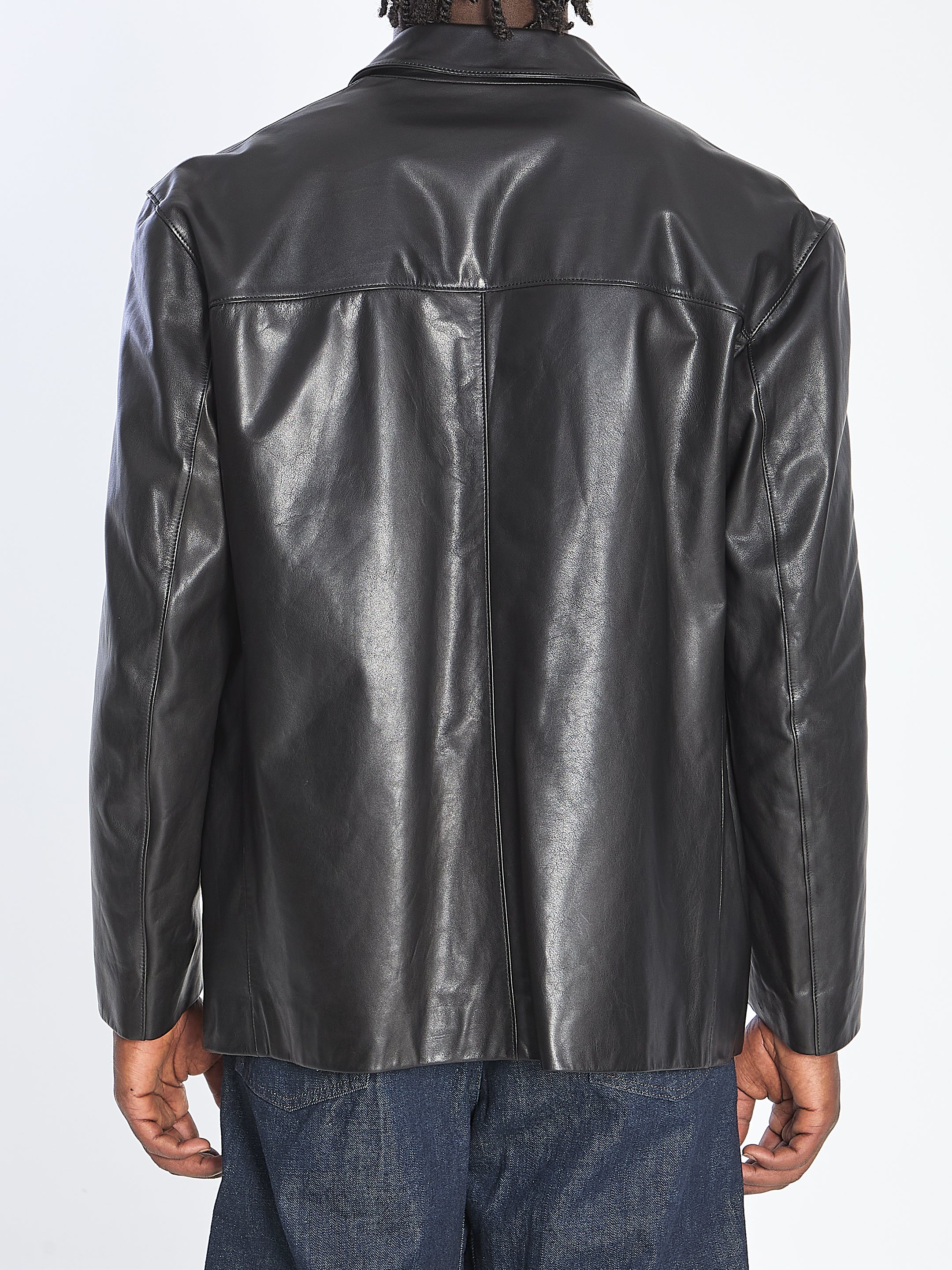 LEMAIRE Single Breasted Leather Jacket - Regular Fit