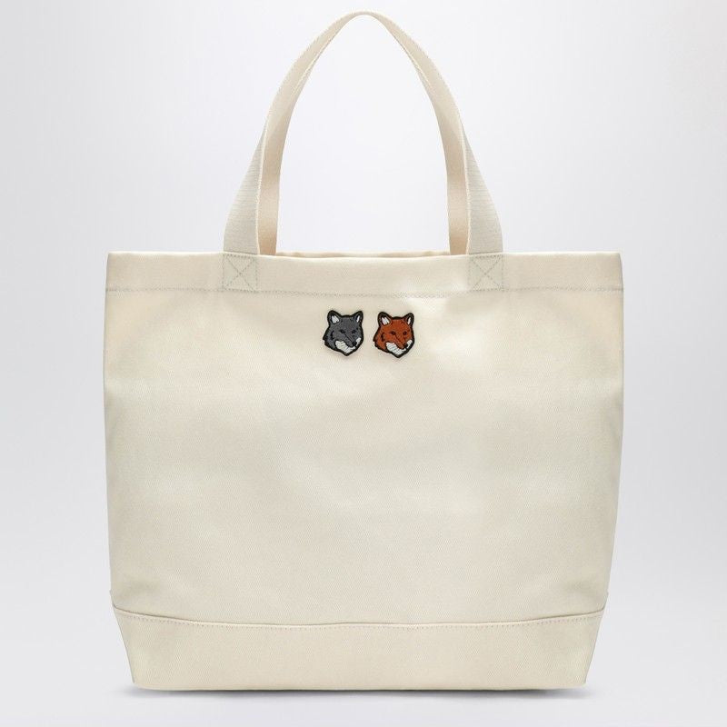 MAISON KITSUNÉ Double Bold Fox Head Medium Tote Handbag