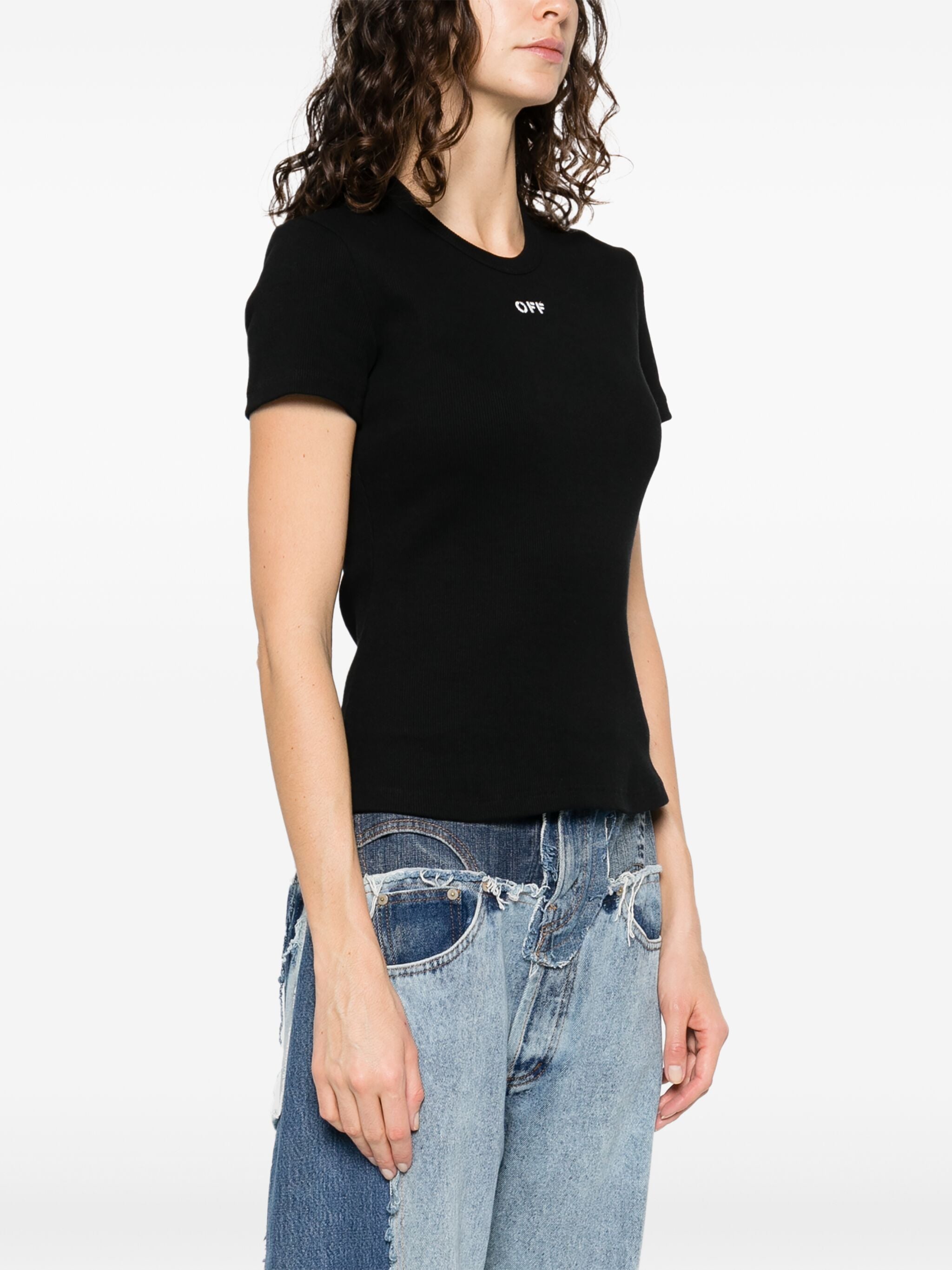 OFF-WHITE Bold Print Cotton T-Shirt for Women