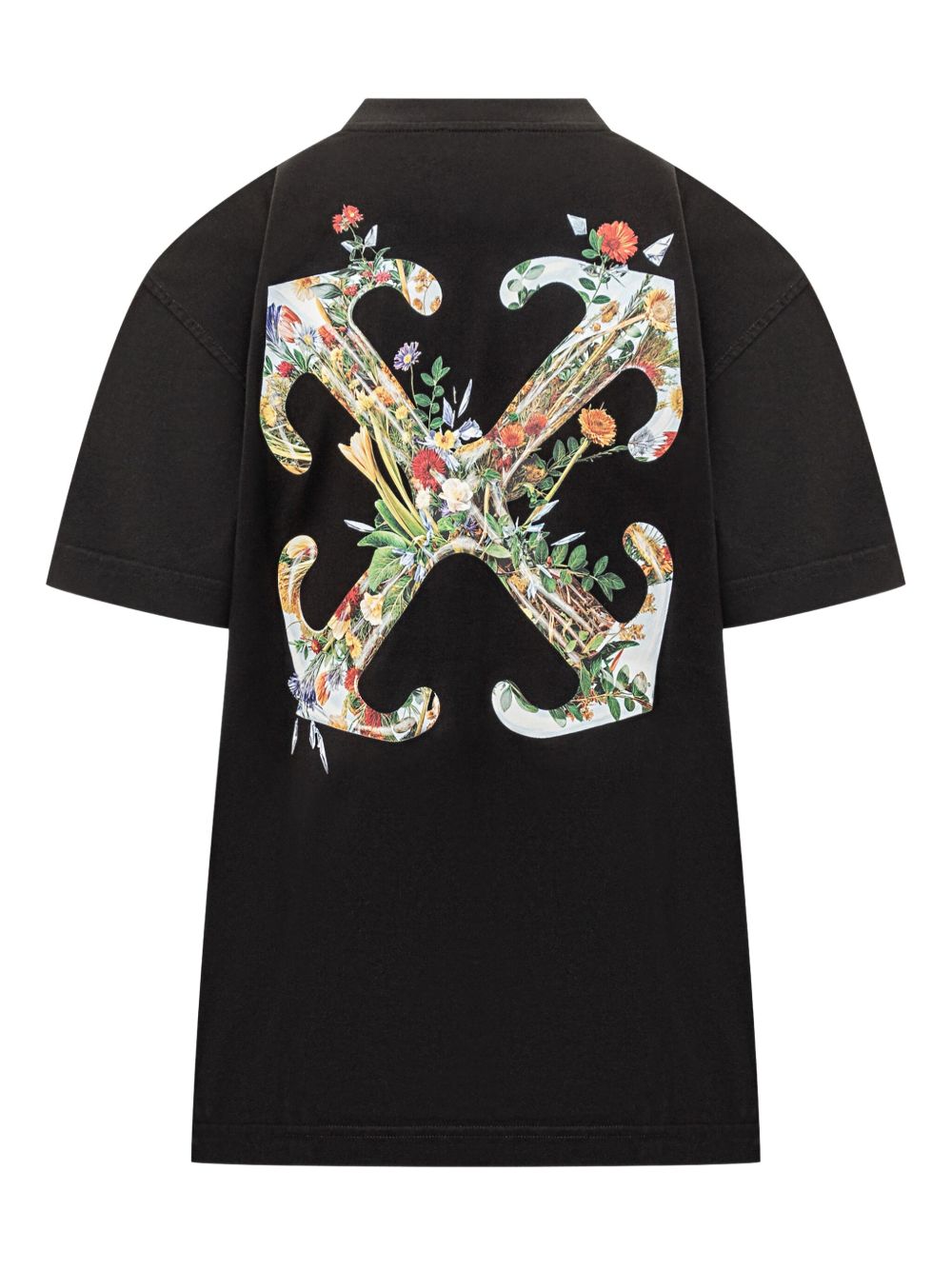 OFF-WHITE Arrow Glass Flower Cotton Logo T-Shirt - Size S