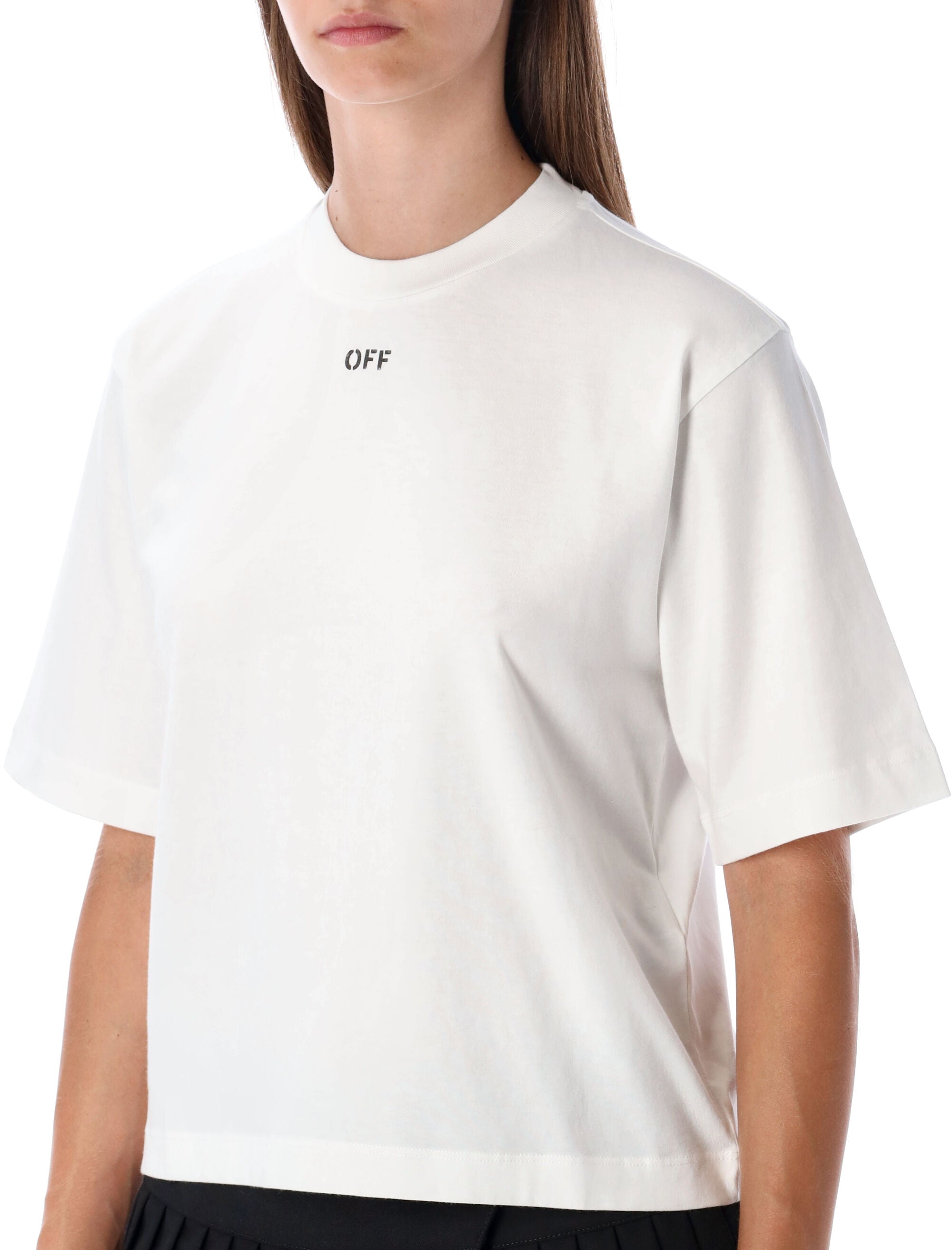 OFF-WHITE Floral Boxy Cotton Logo T-Shirt - Women's Size S