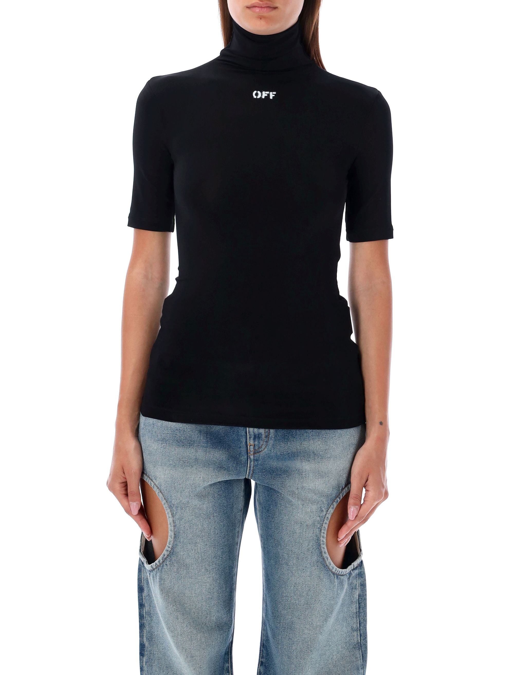 OFF-WHITE High Neck Slim Fit Top - Size 40