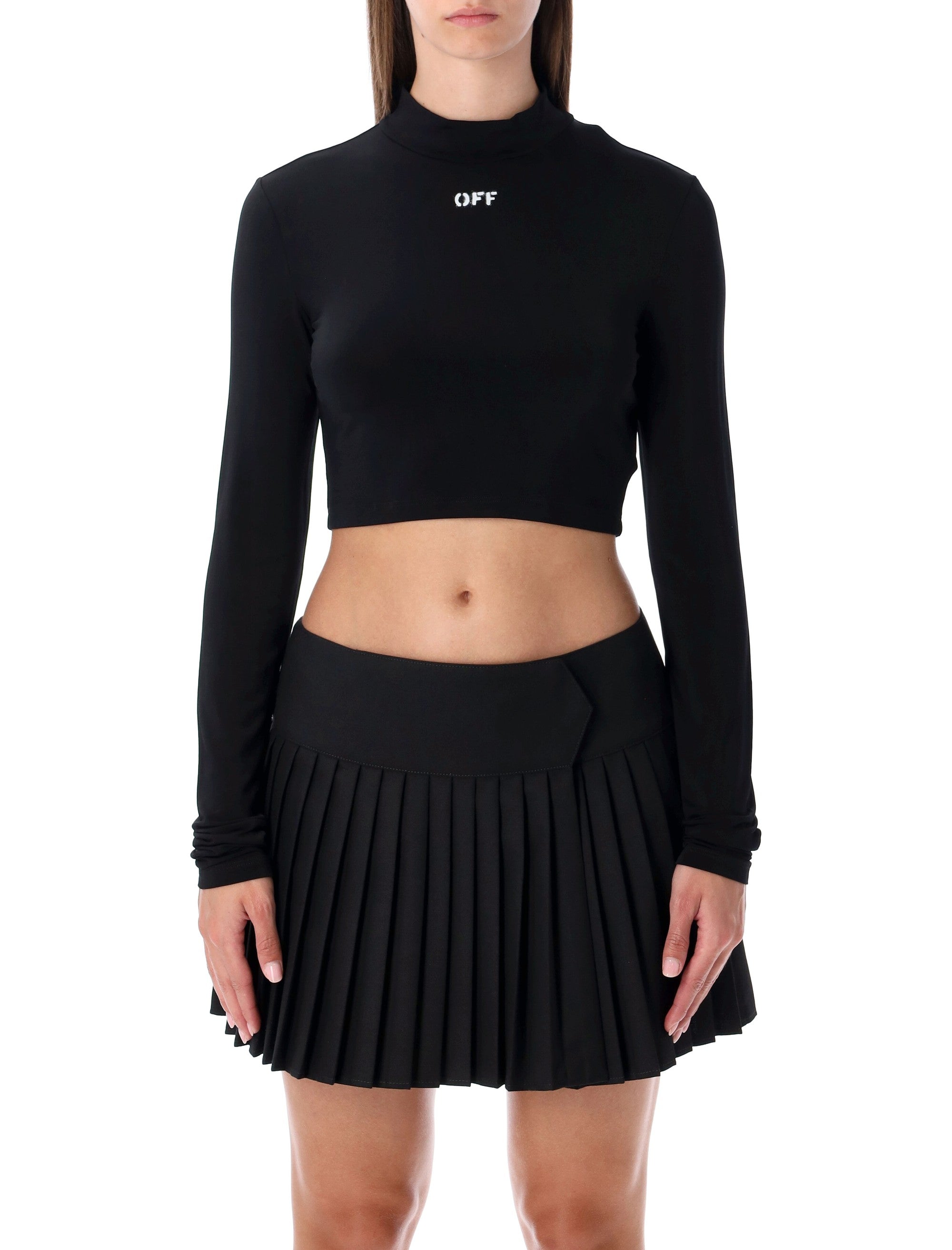 OFF-WHITE Mini Cropped Long-Sleeve Top