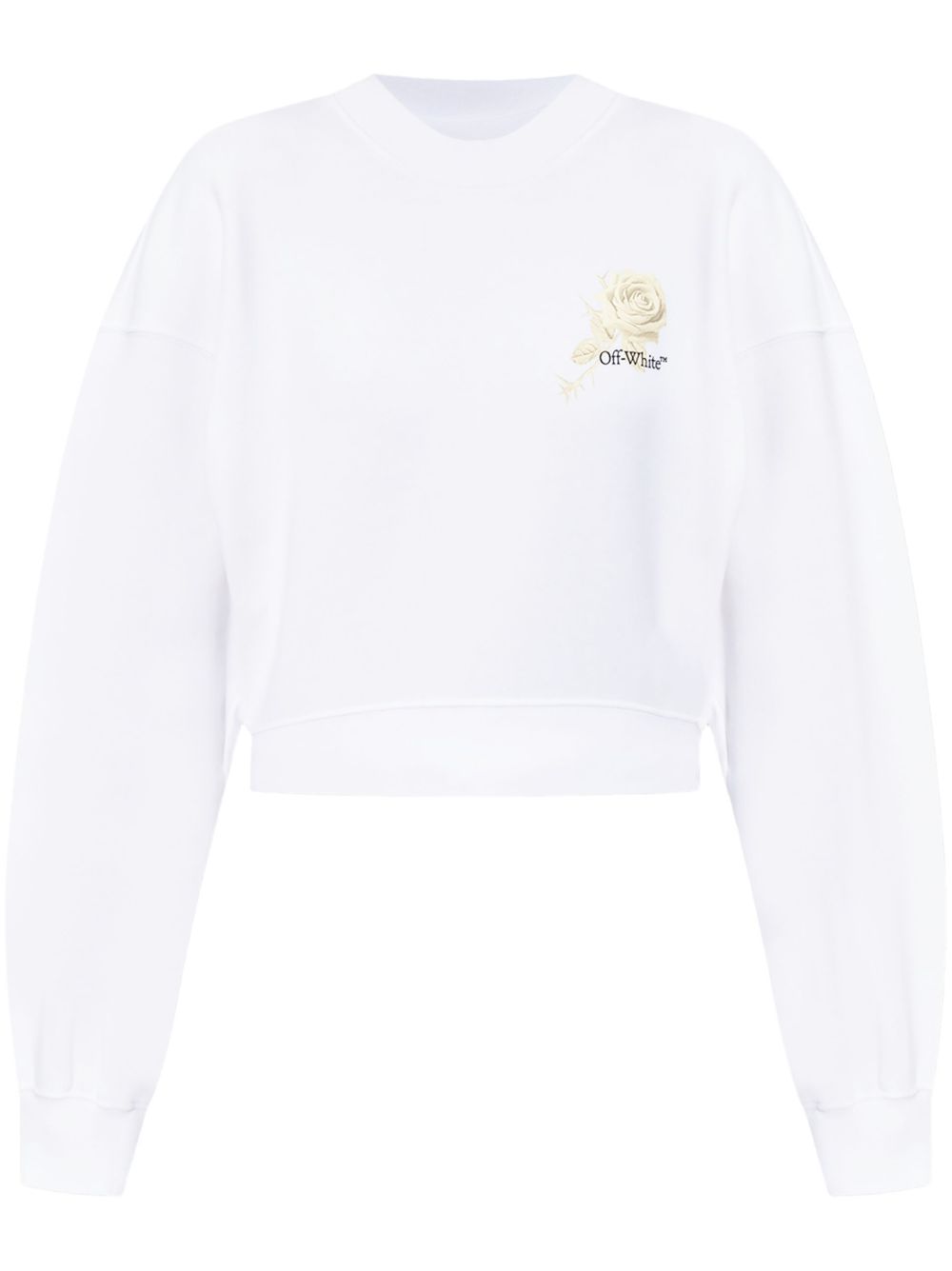 OFF-WHITE Cropped Roses & Arrows Sweatshirt