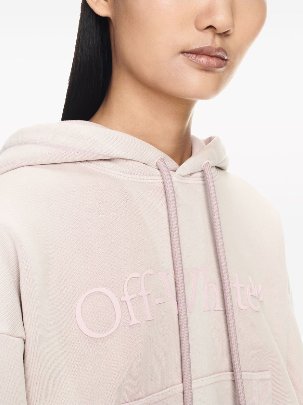 OFF-WHITE Cotton Hoodie with Embroidered Logo