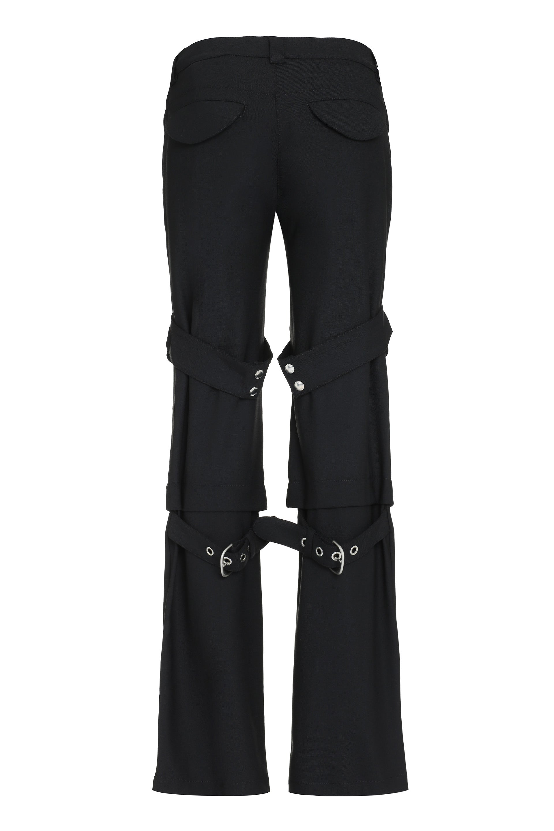 OFF-WHITE Wool Cargo Trousers with Buckle Detail
