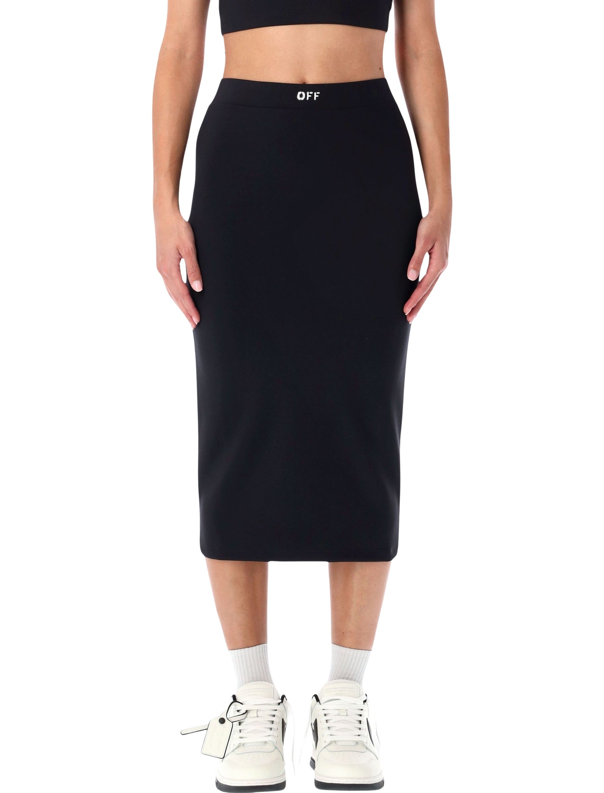 OFF-WHITE MIDI SKIRT WITH LOGO - Size 38