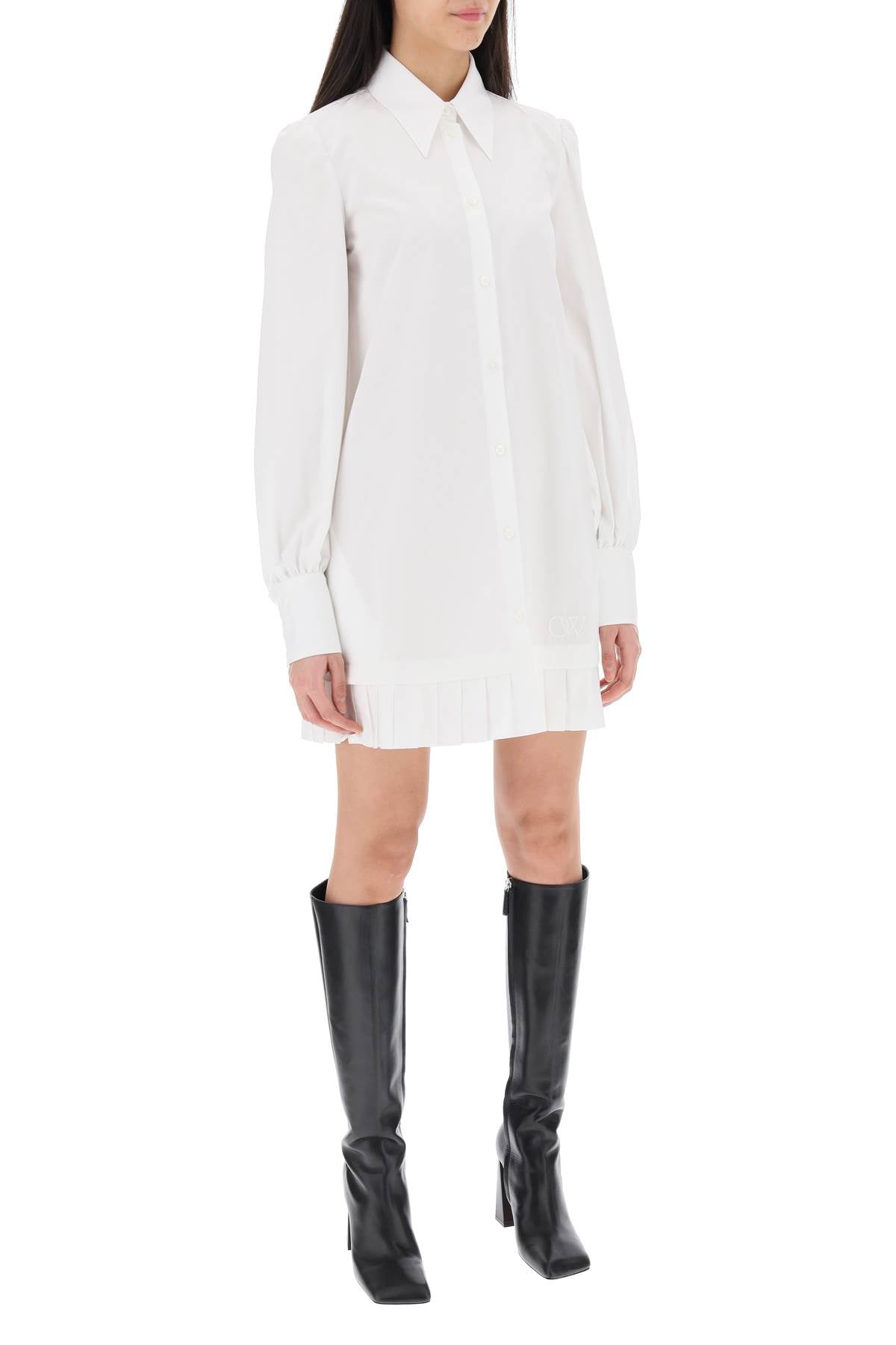 OFF-WHITE Stylish Mini Poplin Shirt Dress for Women