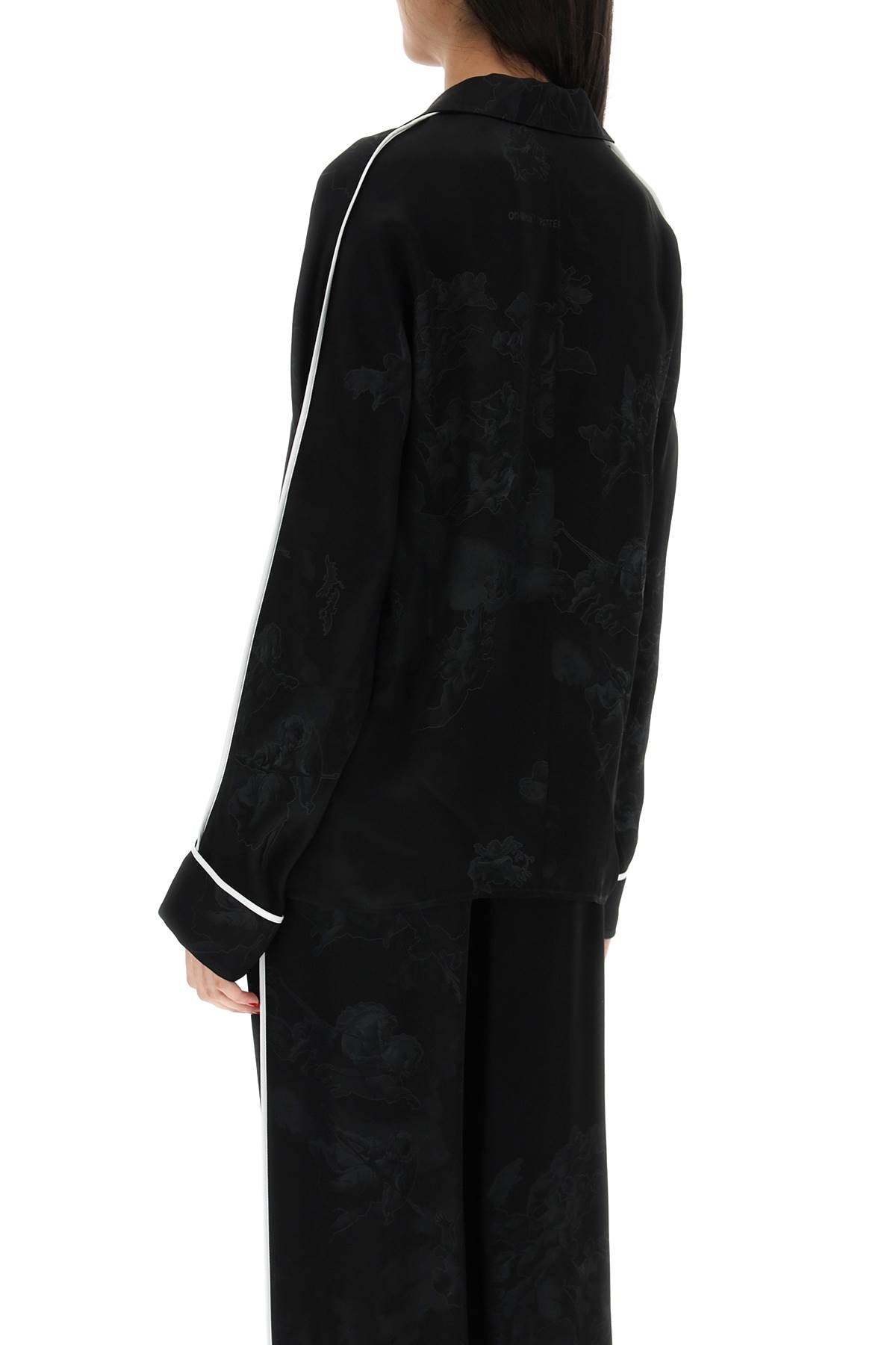OFF-WHITE Embroidered Satin Shirt for Women - SS23