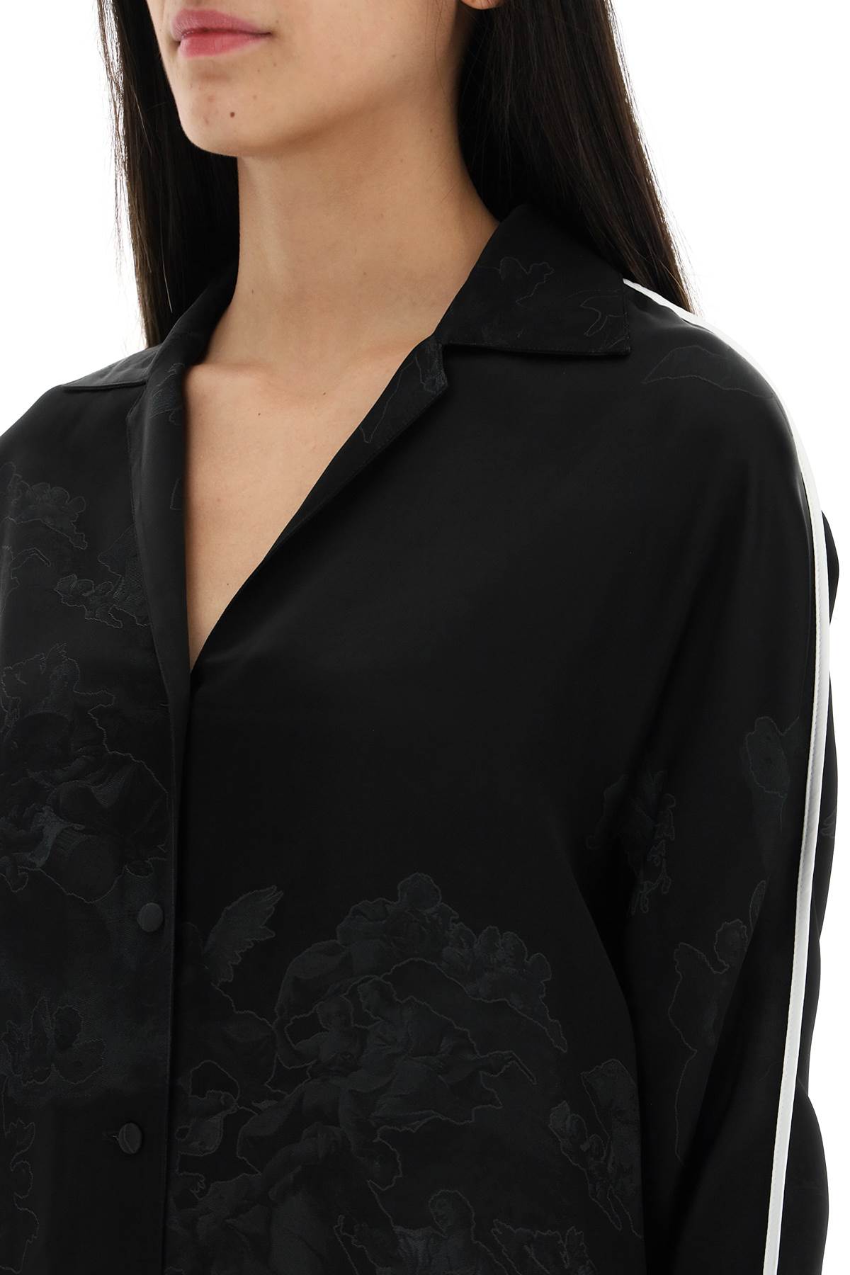 OFF-WHITE Embroidered Satin Shirt for Women - SS23