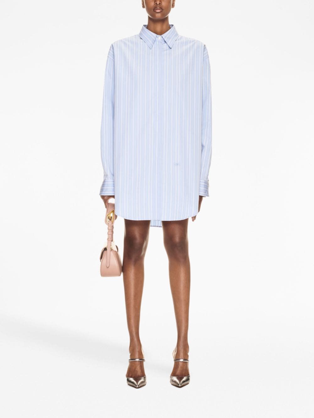 OFF-WHITE Embroidered Poplin Shirt Dress