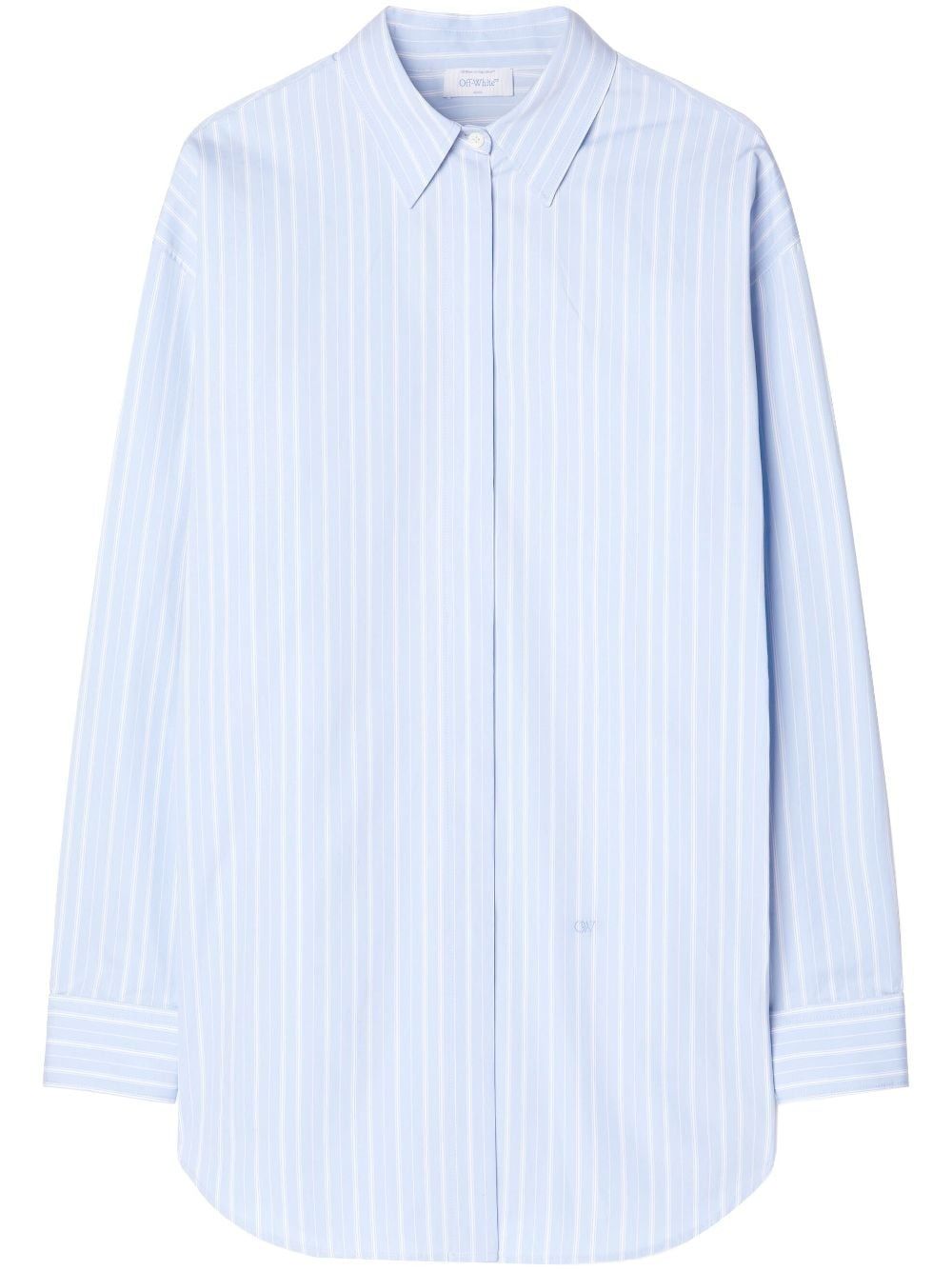 OFF-WHITE Embroidered Poplin Shirt Dress