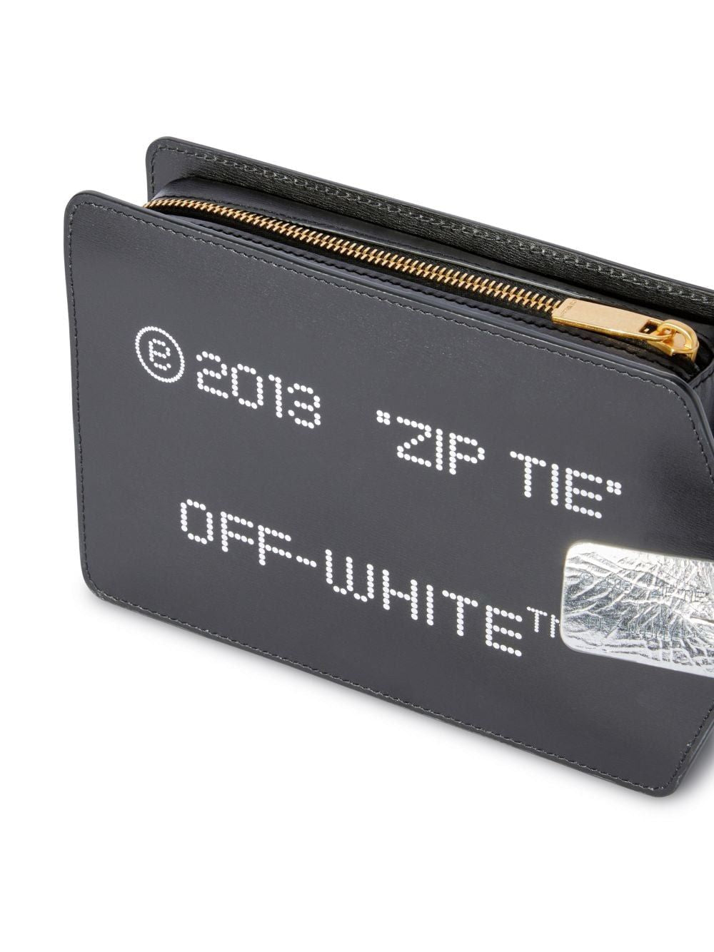 OFF-WHITE Mini Leather Clutch with Removable Charm - 22 CM x 14 CM x 4 CM