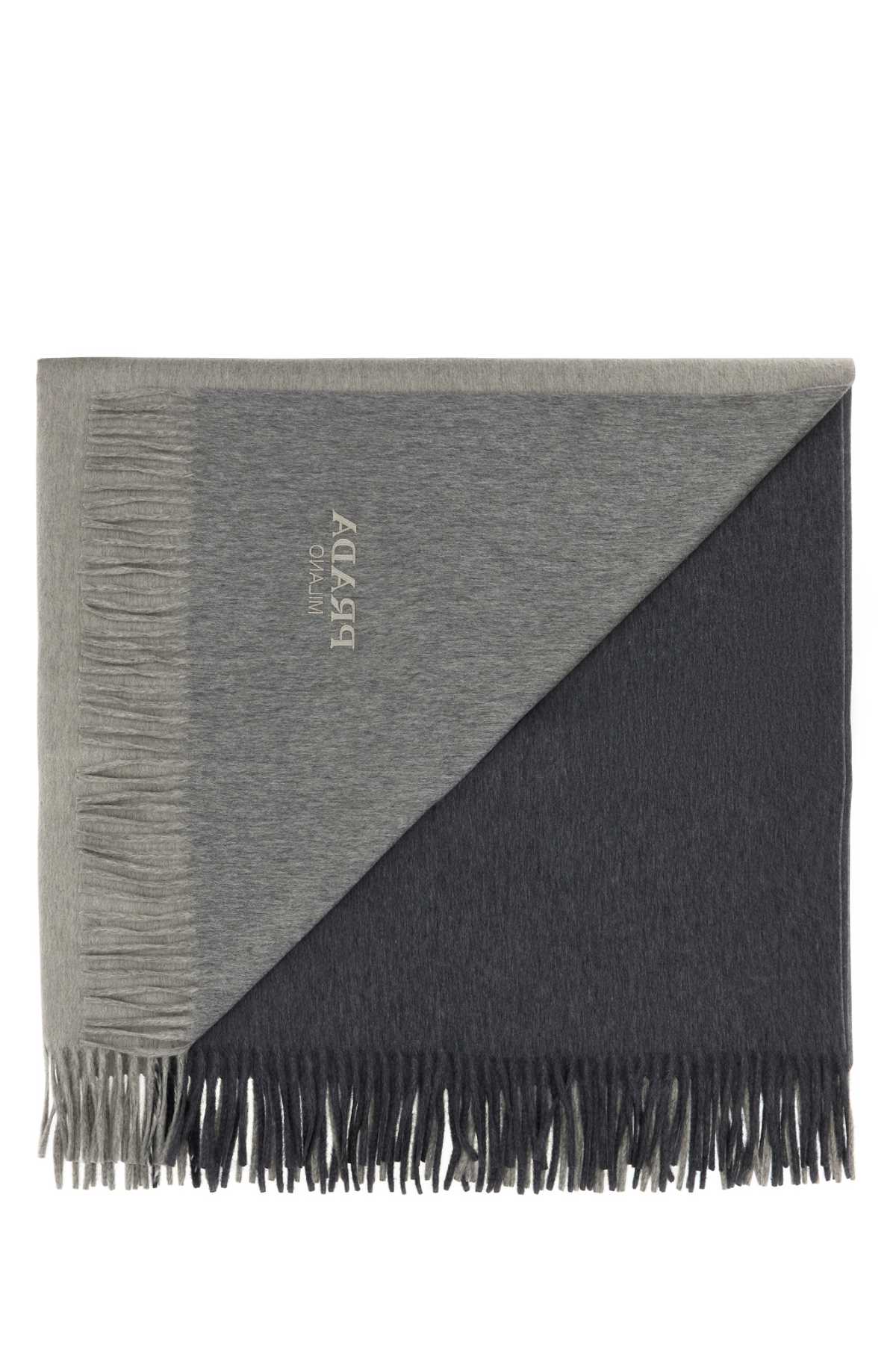PRADA Two-Tone Cashmere Blend Blanket - Plaid
