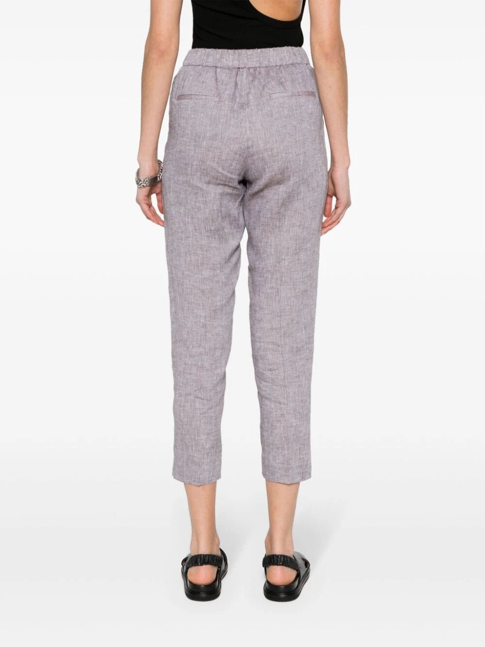 PESERICO Women's Slim Pants with Couleur Details