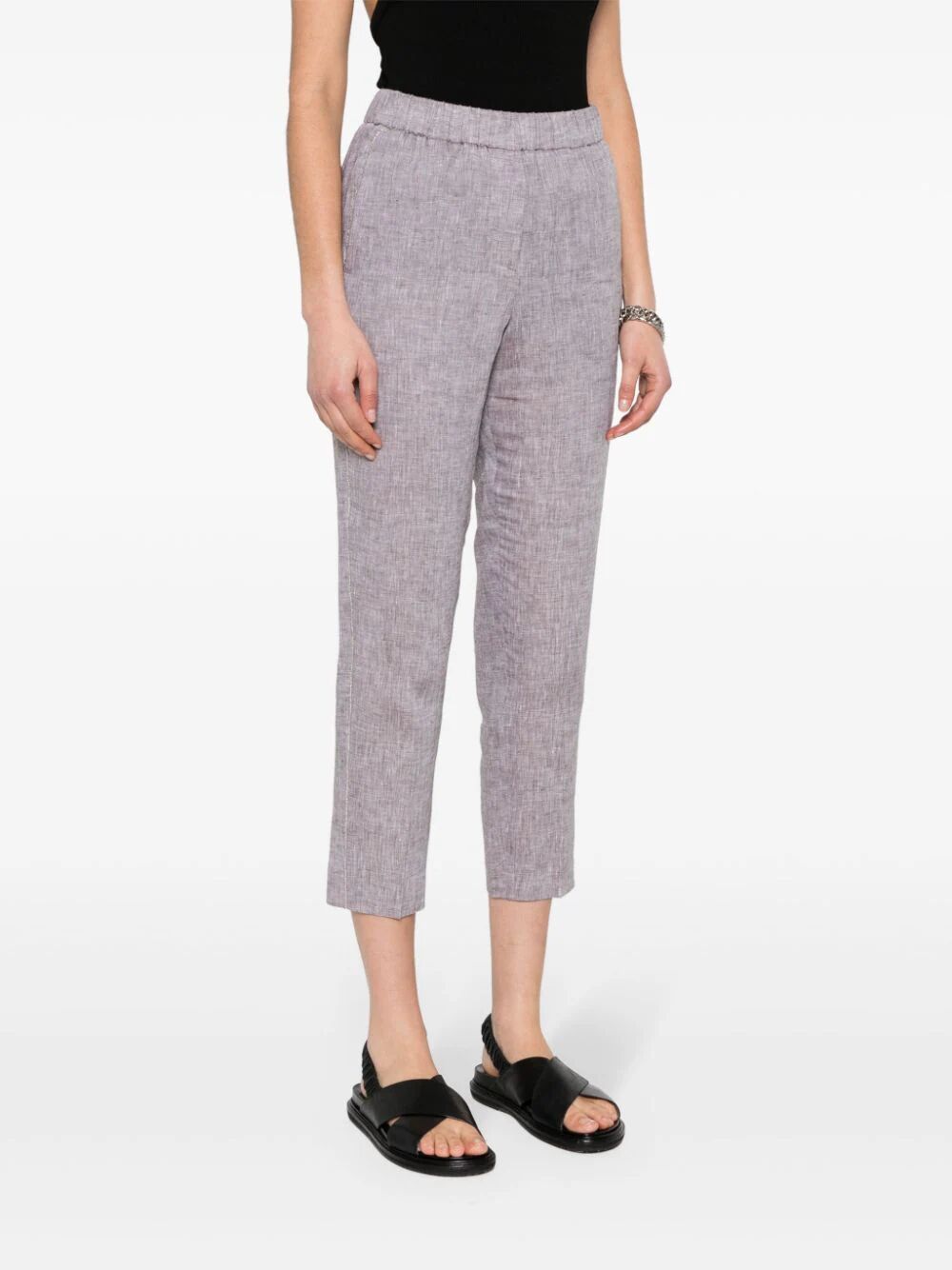 PESERICO Women's Slim Pants with Couleur Details