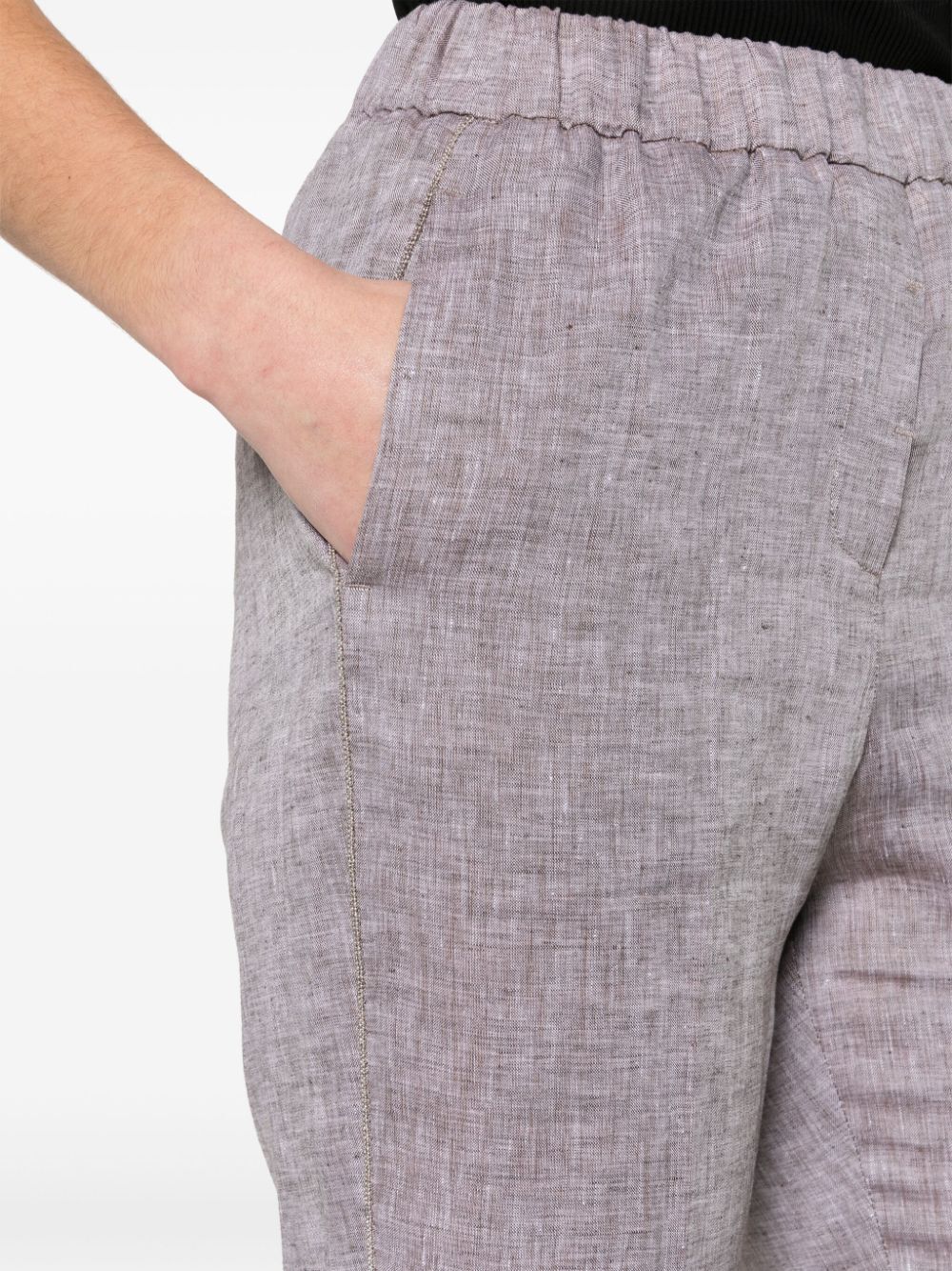 PESERICO Women's Slim Pants with Couleur Details