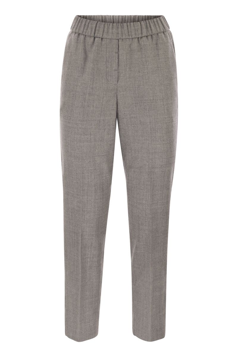 PESERICO Slim Fit Virgin Wool Trousers with Lurex