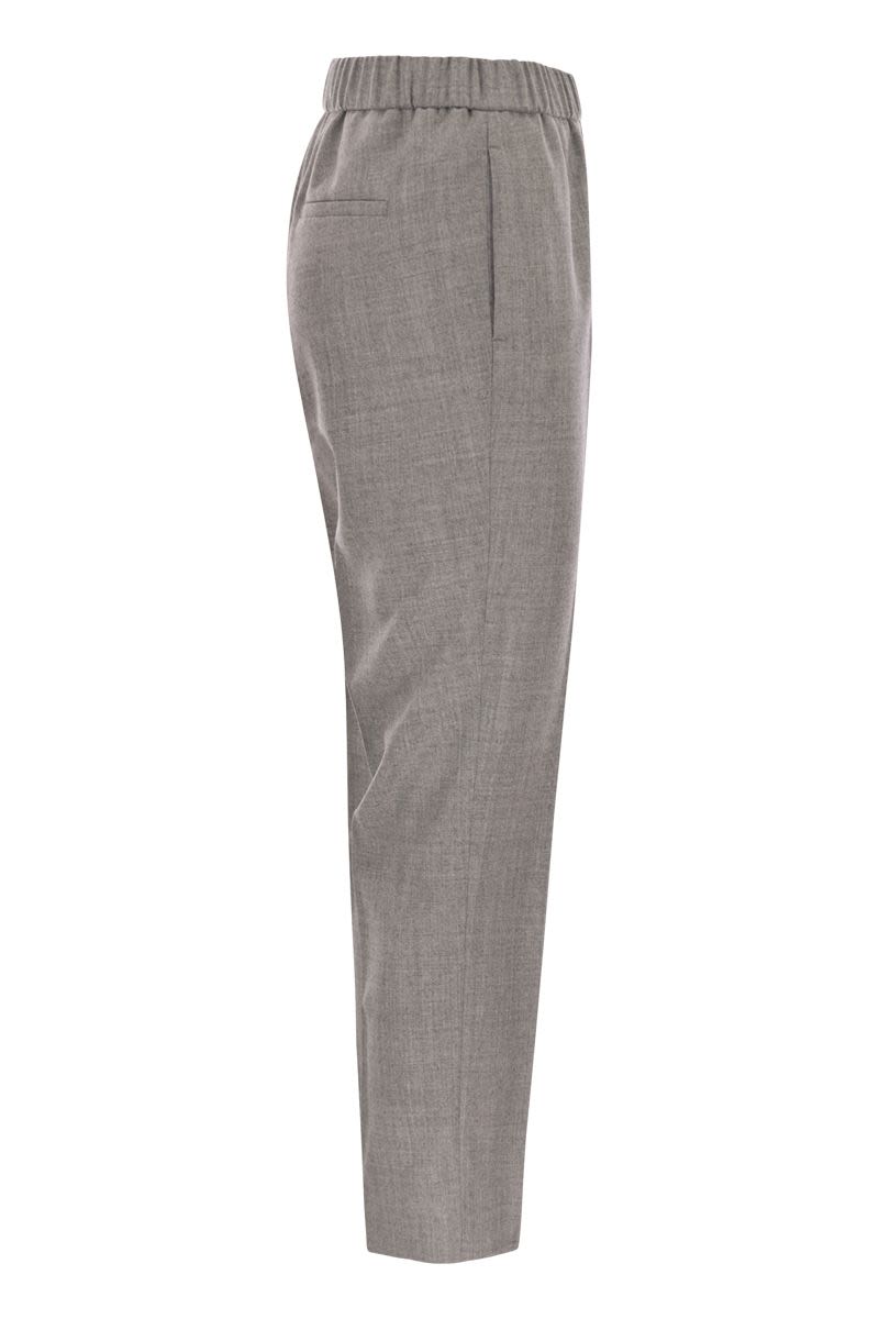 PESERICO Slim Fit Virgin Wool Trousers with Lurex