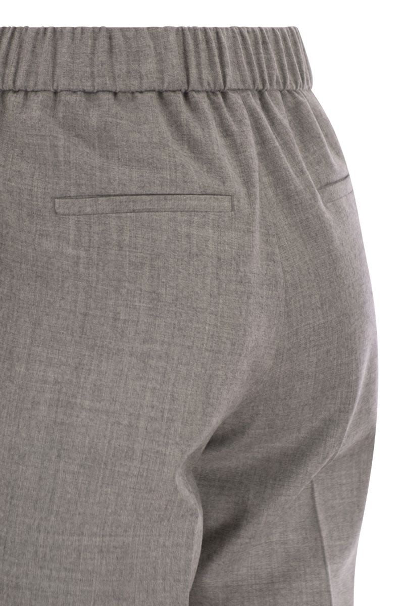 PESERICO Slim Fit Virgin Wool Trousers with Lurex