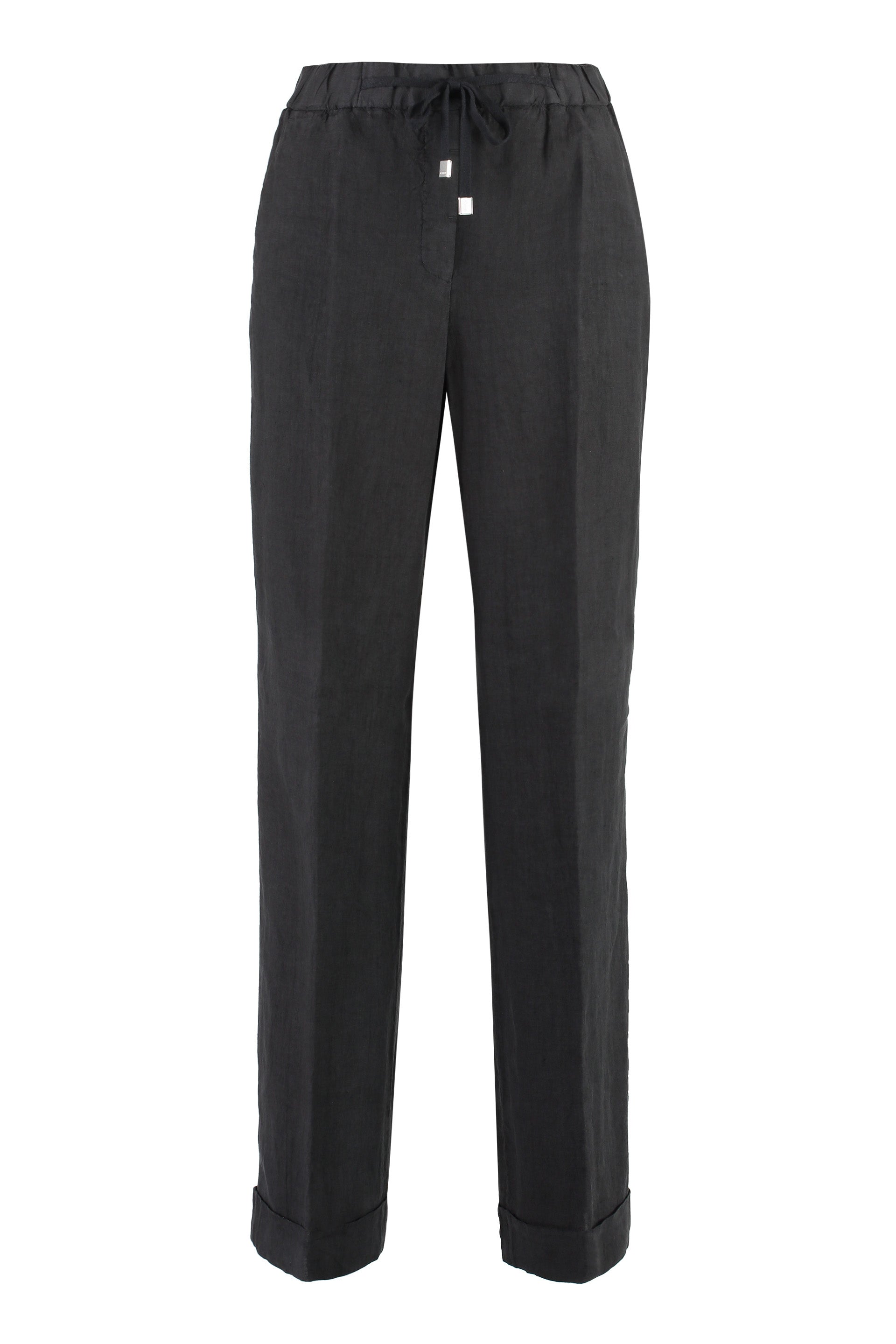 PESERICO Women’s Linen Cuffed Trousers