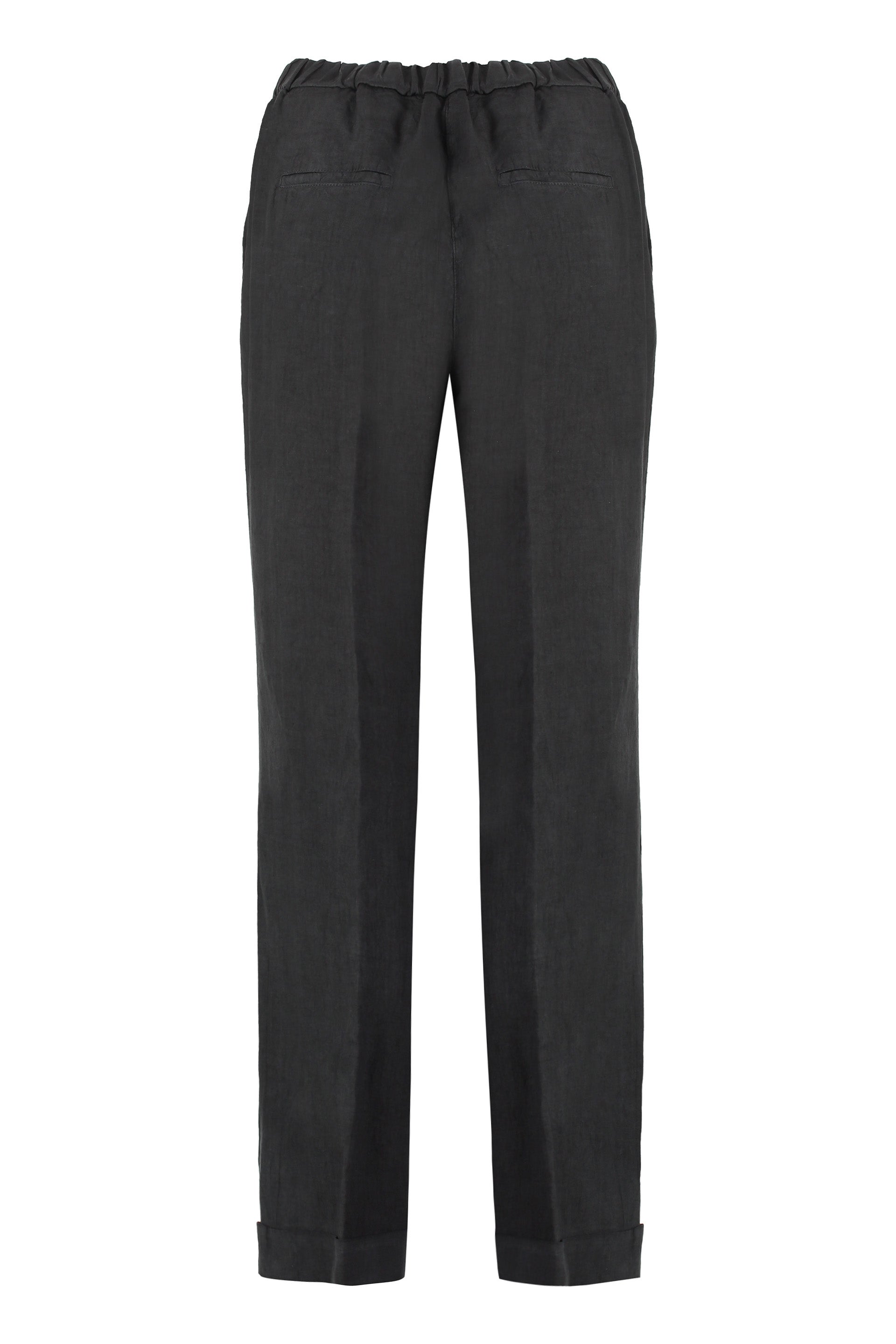 PESERICO Women’s Linen Cuffed Trousers