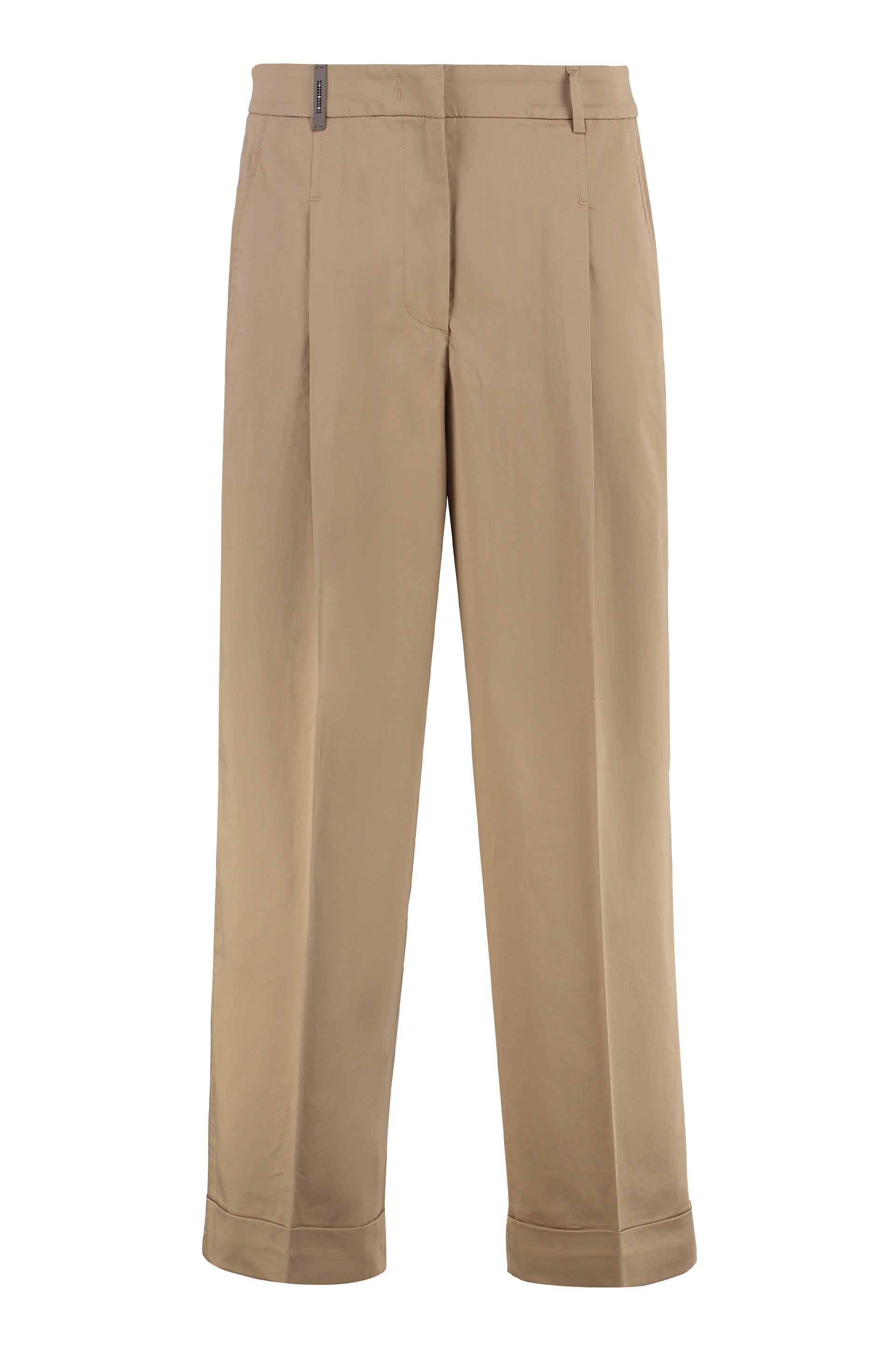 PESERICO Stretch Cotton Trousers for Women