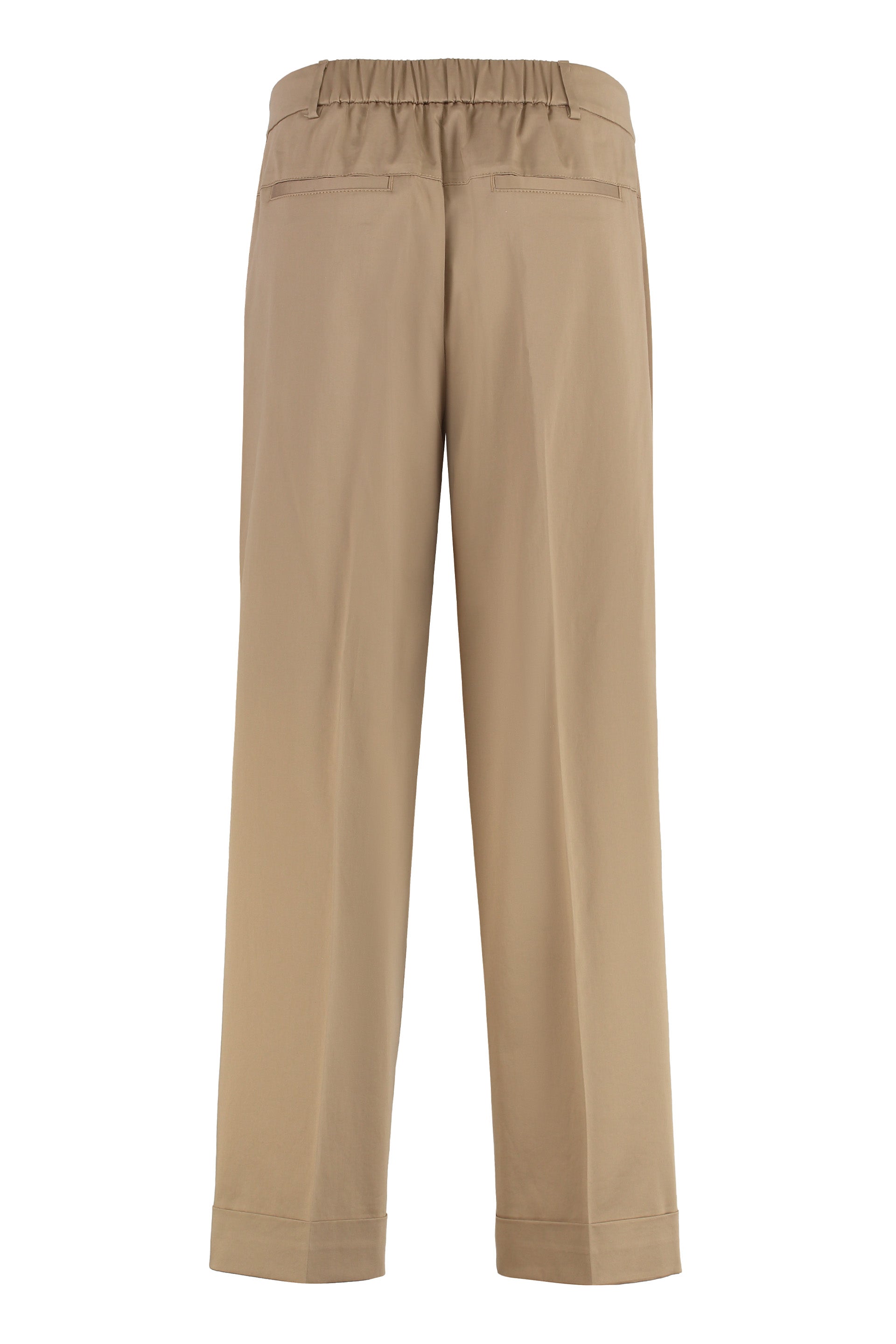 PESERICO Stretch Cotton Trousers for Women