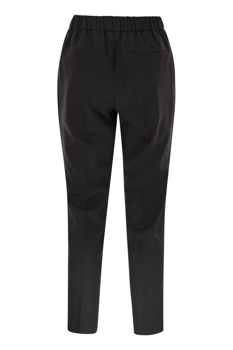 PESERICO Slim Fit Stretch Wool Flannel Trousers
