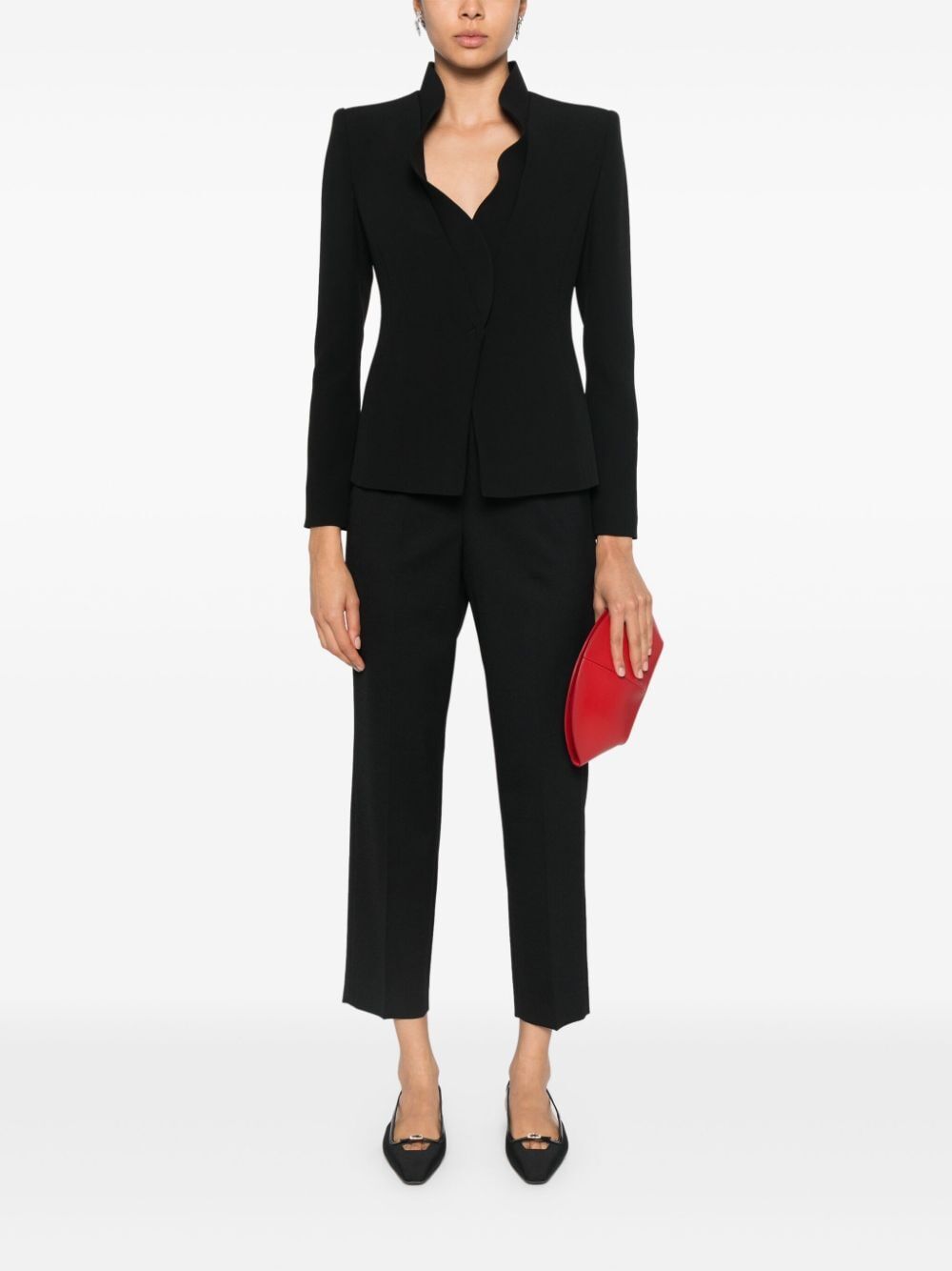 PESERICO Slim Fit Stretch Wool Flannel Trousers