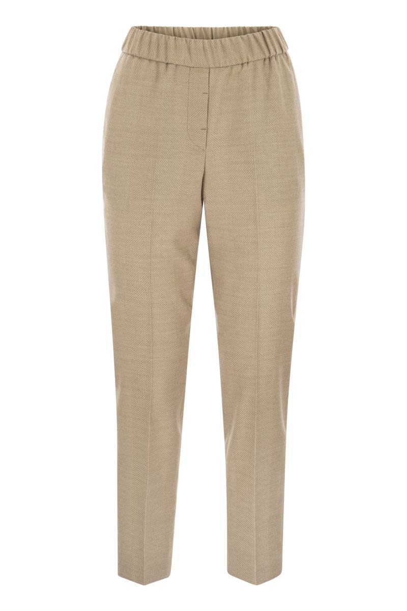 PESERICO Slim Fit Stretch Virgin Wool Trousers