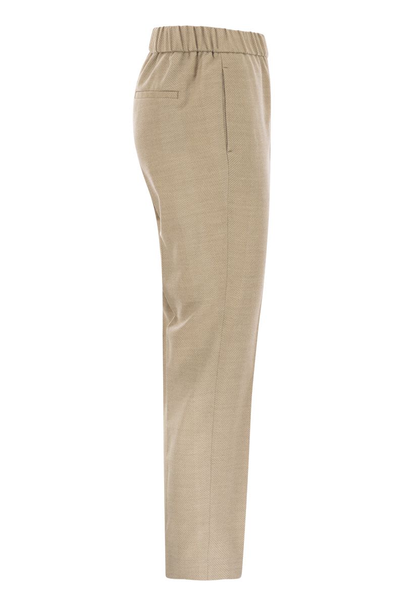 PESERICO Slim Fit Stretch Virgin Wool Trousers