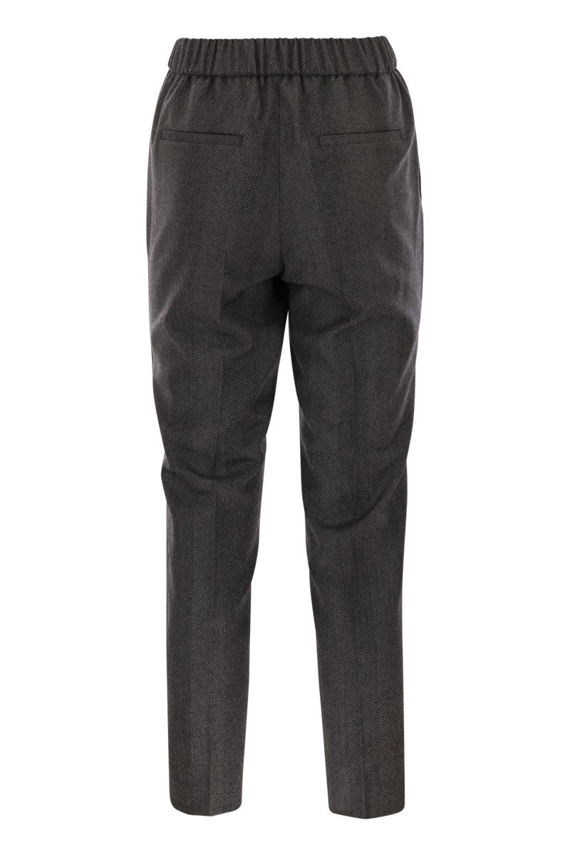 PESERICO Slim Fit Stretch Virgin Wool Trousers